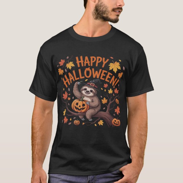 Sloth Halloween Day Oversized T-Shirt (Front)