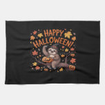 Sloth Halloween Day Oversized T-Shirt Kitchen Towel