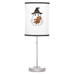 Sloth Halloween Ghost Witch Hat Animal Lovers Boys Table Lamp