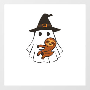 Sloth Halloween Ghost Witch Hat Animal Lovers Boys Window Cling