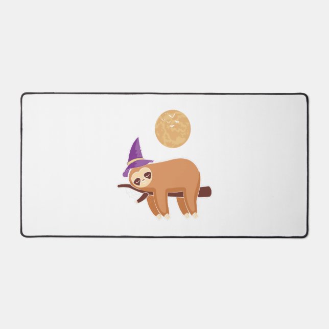 sloth halloween, halloween sloth desk mat (Front)