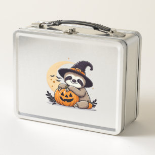 Sloth Halloween Motif Cute Classic T-Shirt Metal Lunch Box