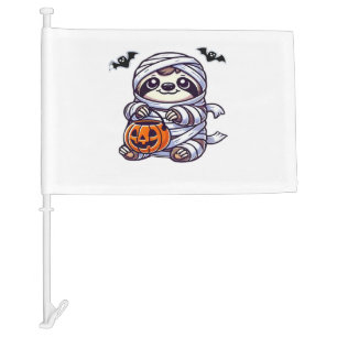Sloth Halloween Mummy Kids Women Men Sloth Classic Car Flag