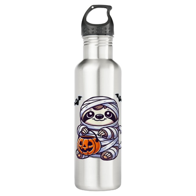 Sloth Halloween Mummy Kids Women Men Sloth Classic Stainless Steel Water Bottle (Front)