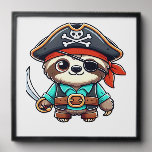 Sloth Halloween Pirate Kids Women Men Sloth Classi Peel And Stick Photo Tile