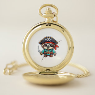 Sloth Halloween Pirate Kids Women Men Sloth Classi Pocket Watch