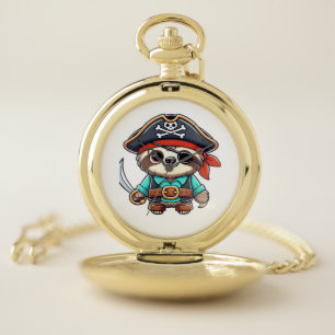 Sloth Halloween Pirate Kids Women Men Sloth Classi Pocket Watch