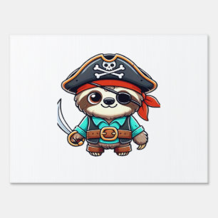 Sloth Halloween Pirate Kids Women Men Sloth Classi Sign