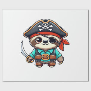 Sloth Halloween Pirate Kids Women Men Sloth Classi Wrapping Paper