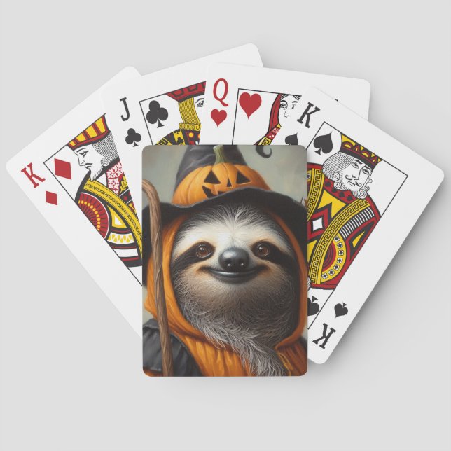 Sloth Halloween Poker Cards (Back)