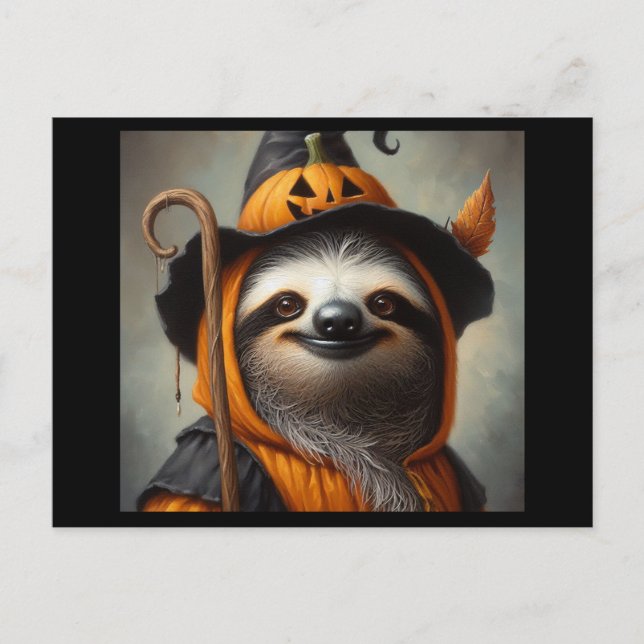 Sloth Halloween Postcard (Front)