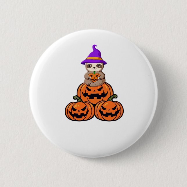 Sloth Halloween Premium T-Shirt Button (Front)