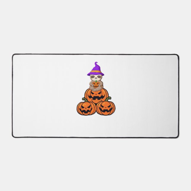 Sloth Halloween Premium T-Shirt Desk Mat (Front)
