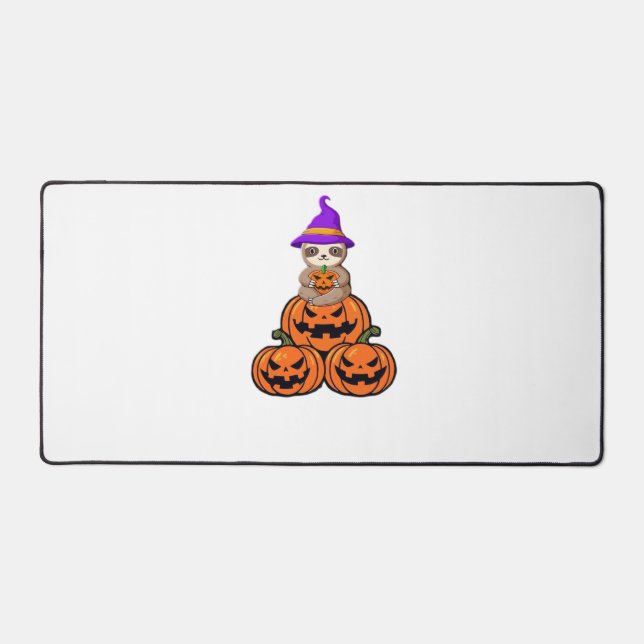 Sloth Halloween Premium T-Shirt Desk Mat (Front)