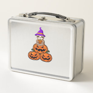 Sloth Halloween Premium T-Shirt Metal Lunch Box
