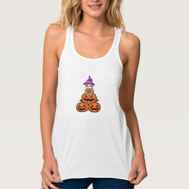 Sloth Halloween Premium T-Shirt Tank Top (Front)