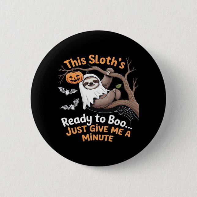 Sloth Halloween Sloths Cute Bat Vampire Essential  Button (Front)