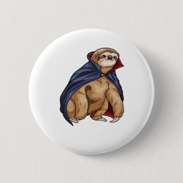 Sloth Halloween Vampire Classic T-Shirt Button (Front)