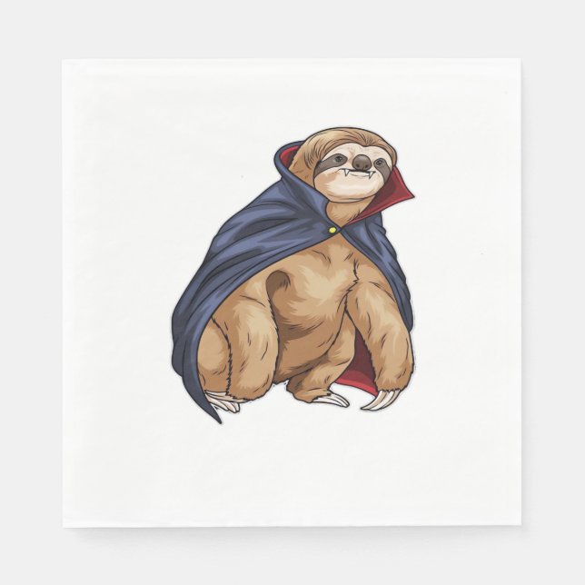 Sloth Halloween Vampire Classic T-Shirt Napkins (Front)