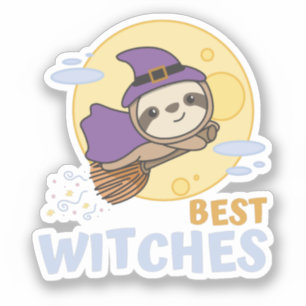 Sloth Halloween Witch Kids Witches Best Witches Sticker
