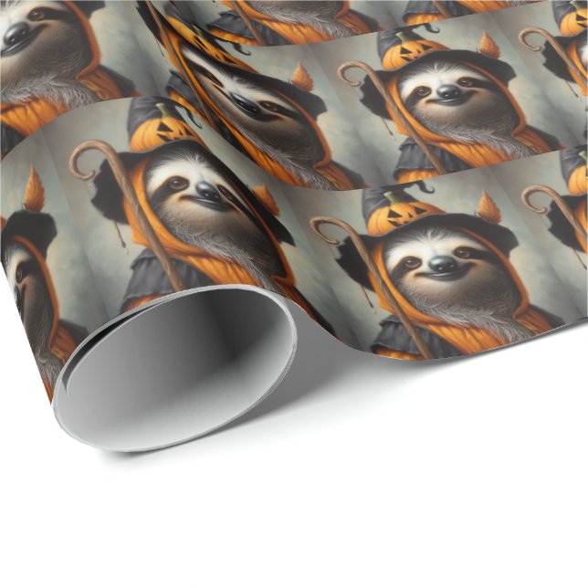 Sloth Halloween Wrapping Paper (Roll Corner)