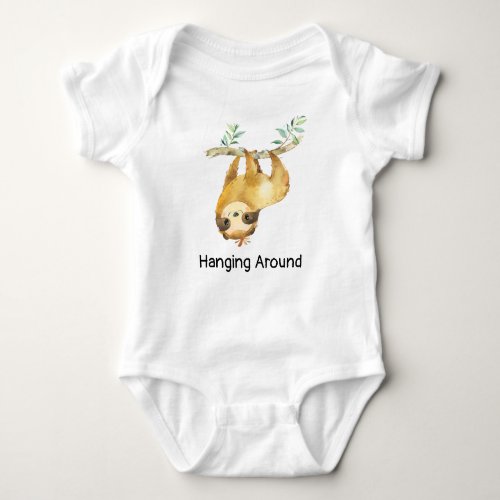 Sloth Hanging Around Baby Bodysuit