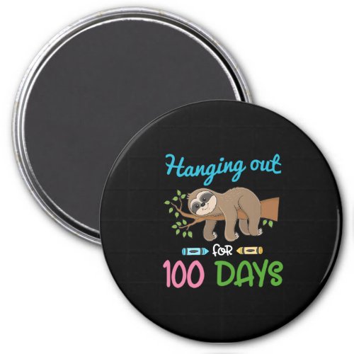 Sloth Hanging Out For 100 Days Of SchoolPng Magnet