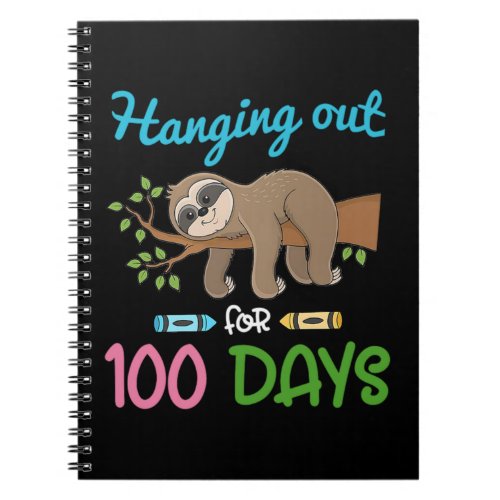 Sloth Hanging Out For 100 Days Of SchoolPng Notebook