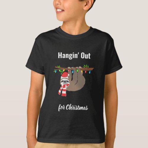 Sloth Hanging Out for Christmas T_Shirt