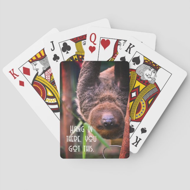 Sloth Hanging Out Funny Deck Of Poker Cards (Back)