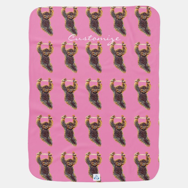 Sloth Hanging Out Thunder_Cove Baby Blanket (Back)
