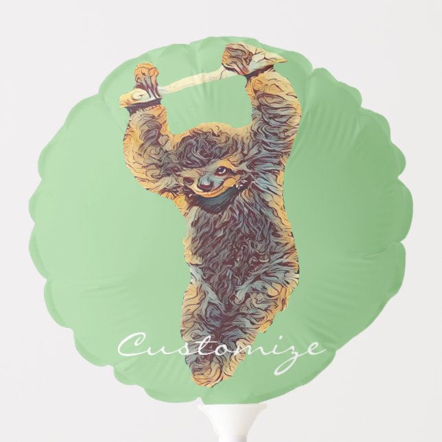 Sloth Hanging Out Thunder_Cove Balloon (Front)