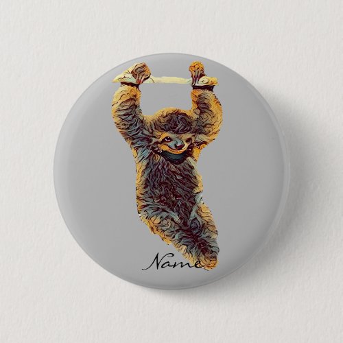 Sloth Hanging Out Thunder_Cove Button