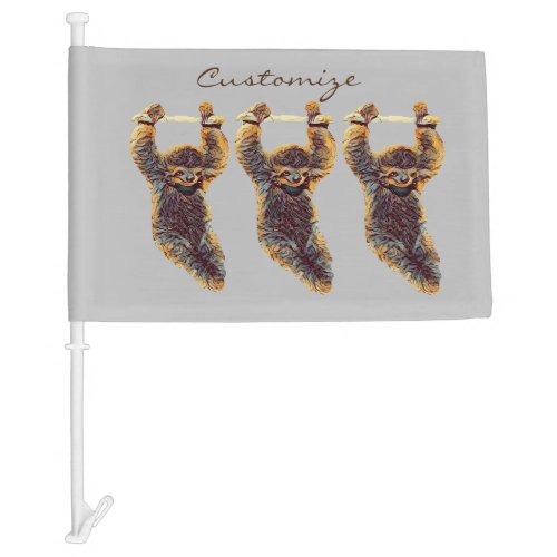 Sloth Hanging Out Thunder_Cove Car Flag