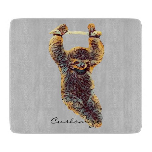 Sloth Hanging Out Thunder_Cove Cutting Board