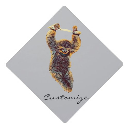 Sloth Hanging Out Thunder_Cove Graduation Cap Topper