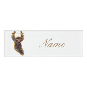 Sloth Hanging Out Thunder_Cove Name Tag