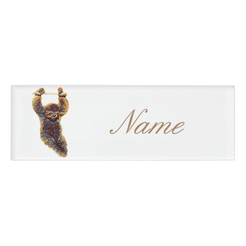 Sloth Hanging Out Thunder_Cove Name Tag