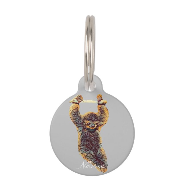 Sloth Hanging Out Thunder_Cove Pet ID Tag (Front)