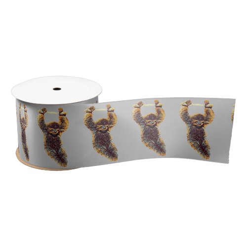 Sloth Hanging Out Thunder_Cove Satin Ribbon