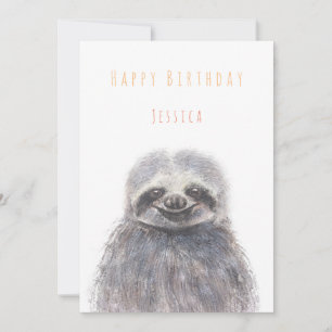 sloth Happy birthday greeting card