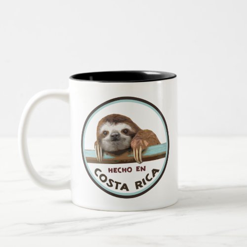 Sloth _ Hecho en Costa Rica Pura Vida Two_Tone Co Two_Tone Coffee Mug