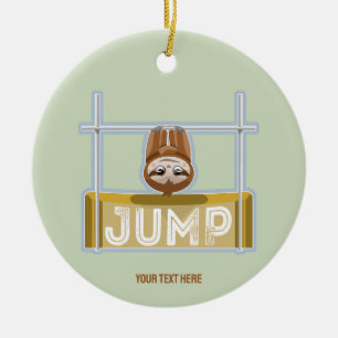 Sloth High Jump Ceramic Ornament