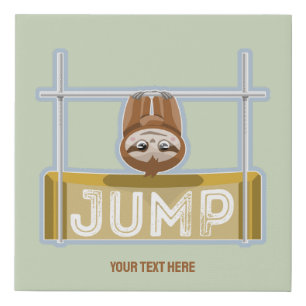 Sloth High Jump Faux Canvas Print