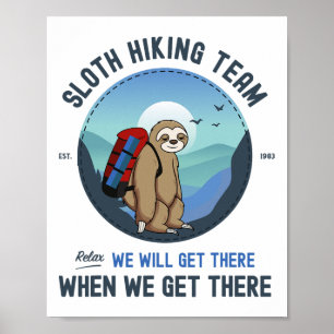 Sloth Hiking  Poster