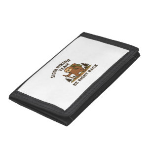 Sloth Hiking Team � Be Right Back Funny Sloth T-S Tri-fold Wallet