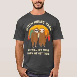 Sloth Hiking Team - Funny Vintage Gift T-Shirt