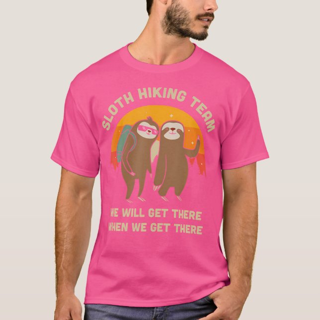 Sloth Hiking Team - Funny Vintage Gift T-Shirt (Front)