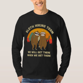 Sloth Hiking Team Funny Vintage T-Shirt