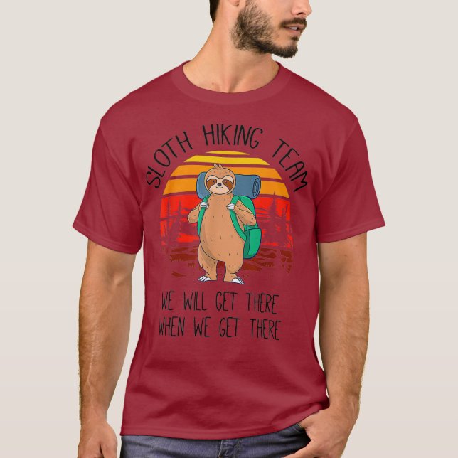 Sloth Hiking Team Women Girl Gift T-Shirt (Front)
